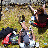 Insel: Santo Antão  Wanderweg: 104 Ort: Pico da Cruz Gudo de Banderola Motiv: Postkarten schreiben Motivgruppe: People Recreation © Pitt Reitmaier www.Cabo-Verde-Foto.com